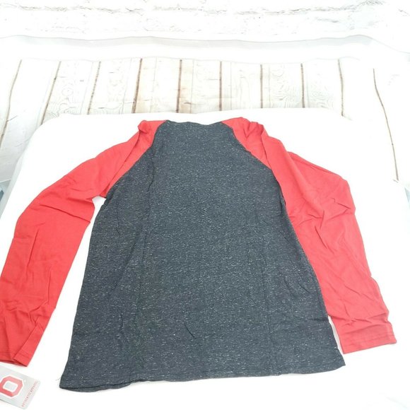 Varsity Mens Black Red Ohio State Authentic Apparel Hooded Pullover T Shirt Sz L - Picture 4 of 14